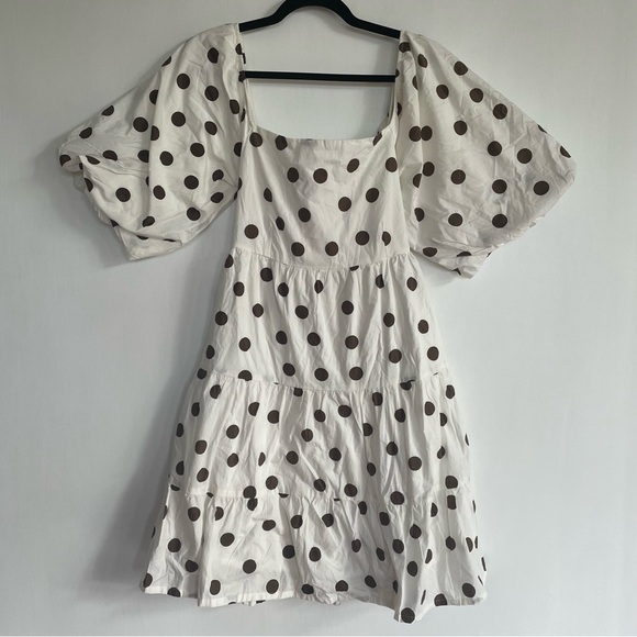 NWT Faithfull The Brand Anthropologie Eryn Mini Dress Bessie Dot Print White 12 - Picture 5 of 14